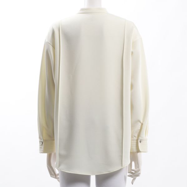 ドロップショルダーバンドカラーブラウス