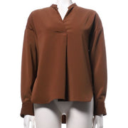 合わせVネックバックテールブラウス