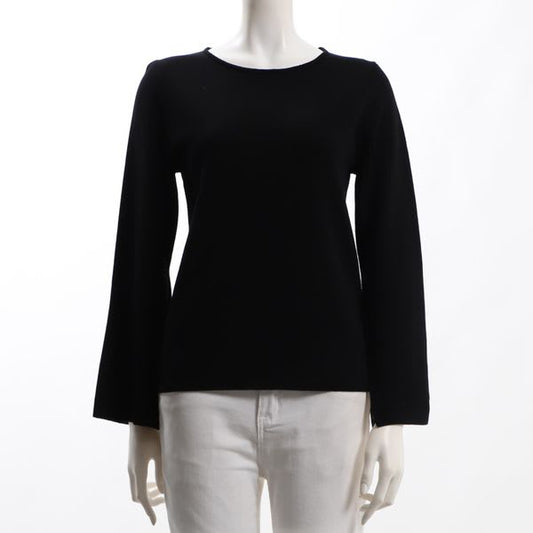 袖スリット入りクルーネックニット