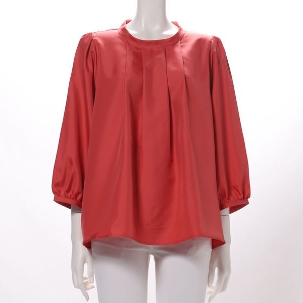 パフスリーブバンドカラーシャツ