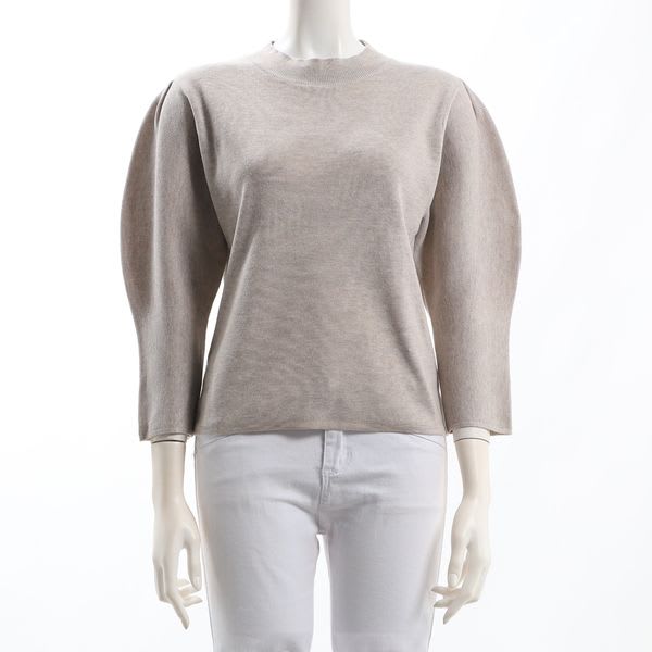 ボリュームスリーブクルーネックニット