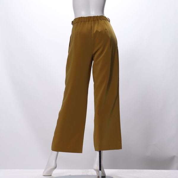 光沢感タックワイドパンツ