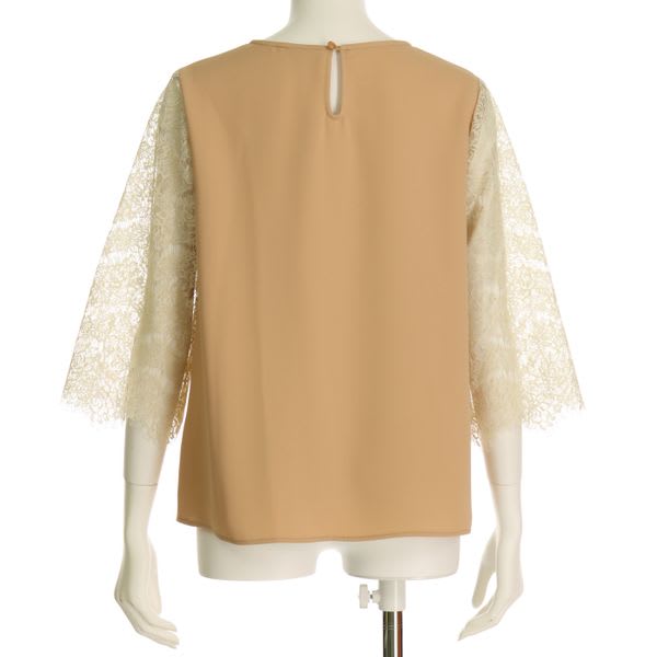 アイラッシュレーススリーブブラウス