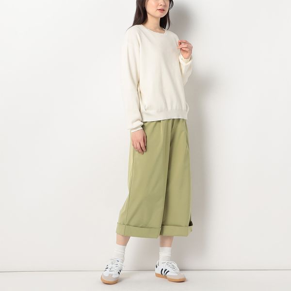 裾デザインワイドパンツ