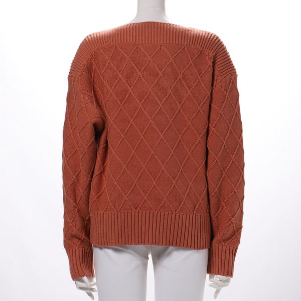 デザイン編みドロップショルダーニット