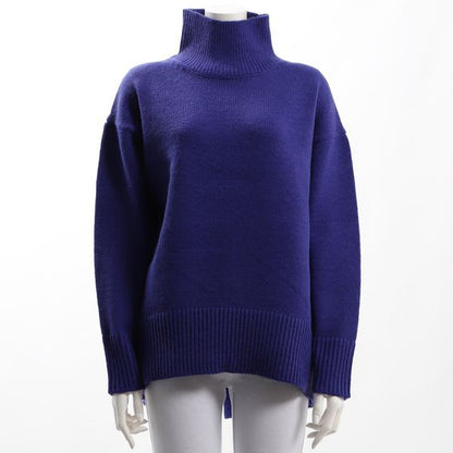 ハイネックバックスリットニットプルオーバー