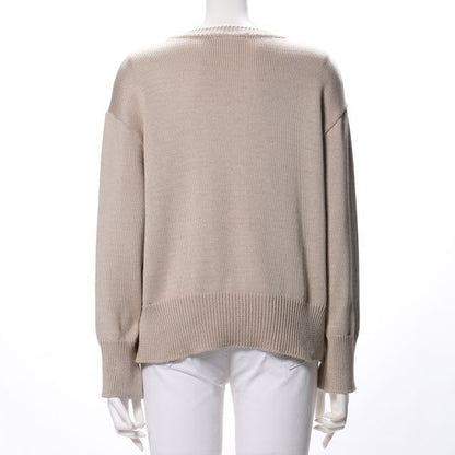 ラウンドネックドロップショルダーニット