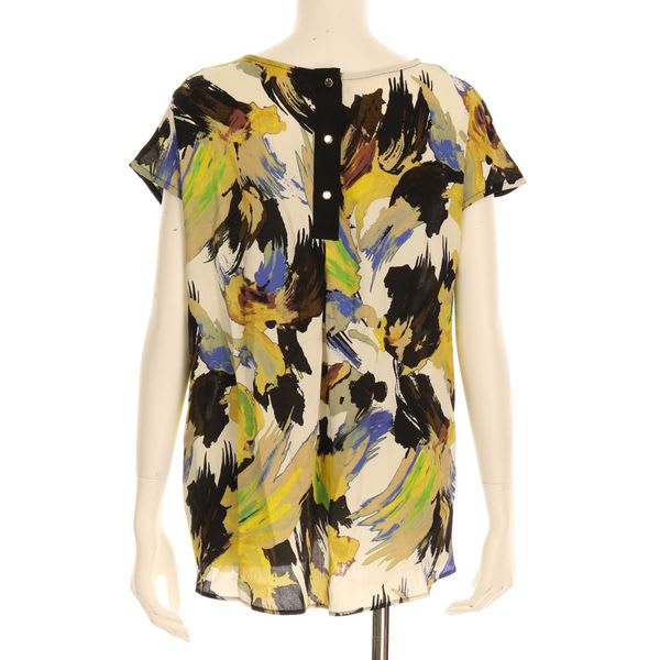 ボタニカル柄ねじりブラウス