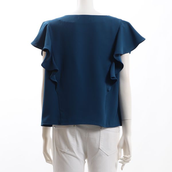 フリル袖Vネックブラウス