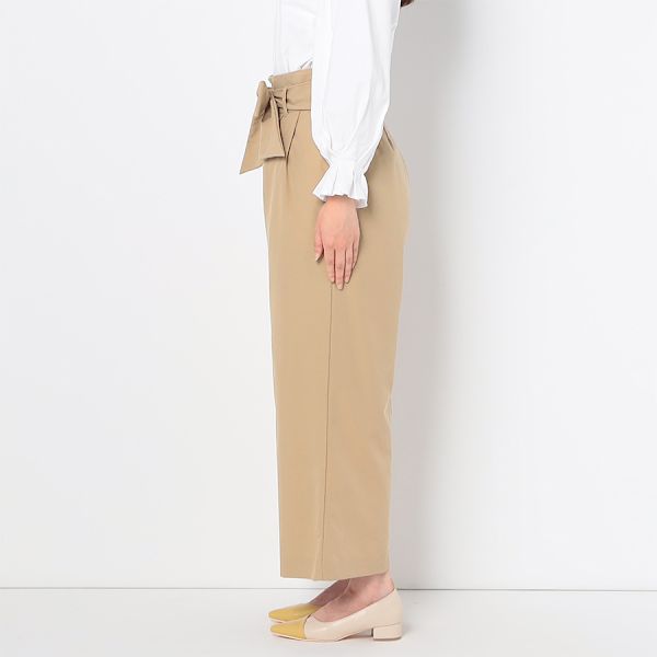 ウエストリボンハイウエストワイドパンツ