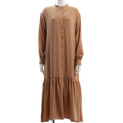 バンドカラーティアードワンピース