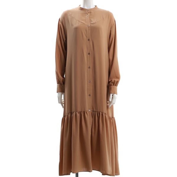 バンドカラーティアードワンピース