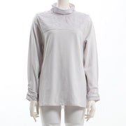 レースハイネックカットソー