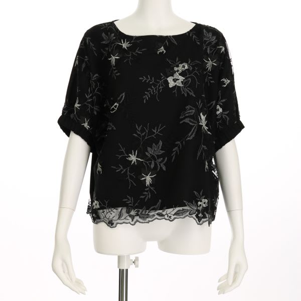 チュールレースドルマンスリーブブラウス