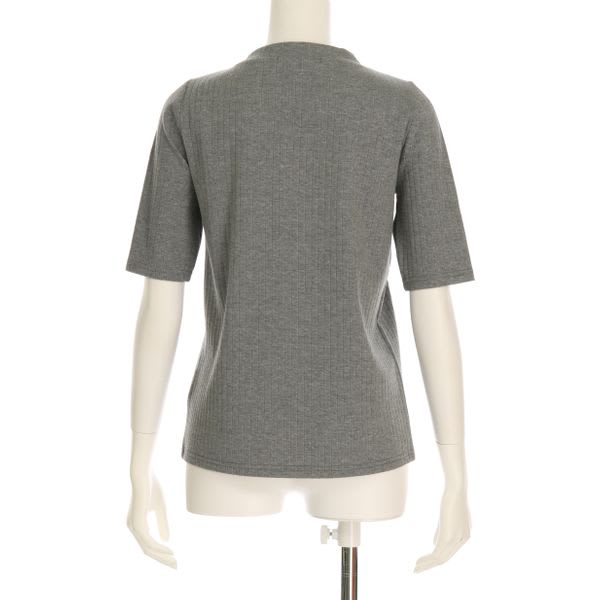 Vヘンリーネックリブカットソー