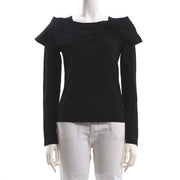 肩リボンオフショルダーニット