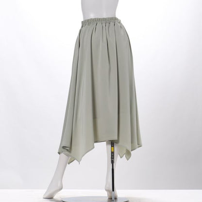 バックゴムイレギュラーヘムフレアスカート