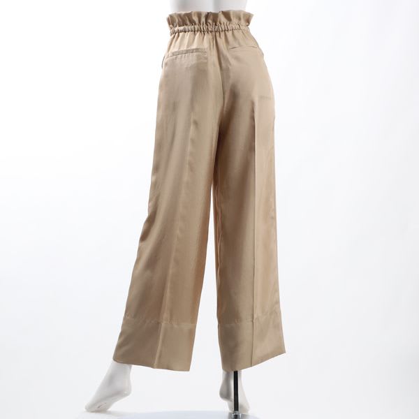 シルク調合繊ツイルセミワイドパンツ