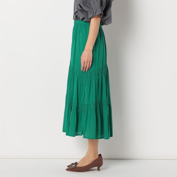 斜め切替ティアードスカート