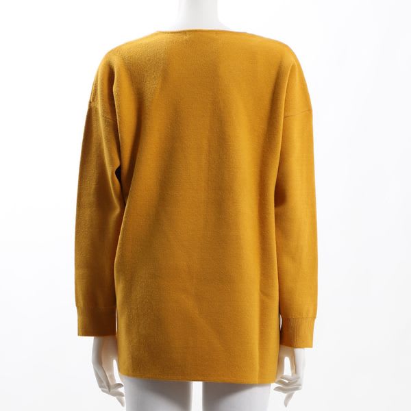 サイドスリットVネックハイゲージニット