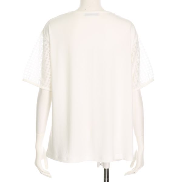 袖透けVネックカットソー