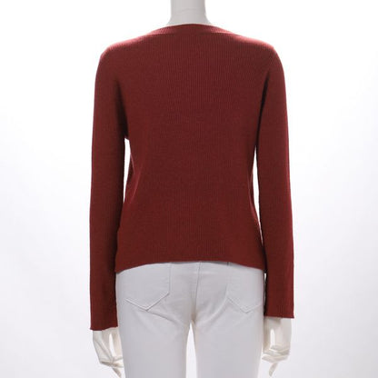 ラウンドネックリブニット