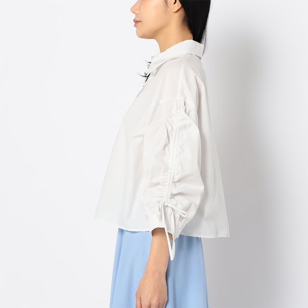 ギャザー袖デザインシャツ