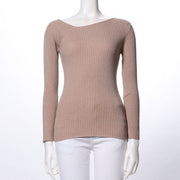 アシンメトリーデザインリブニット