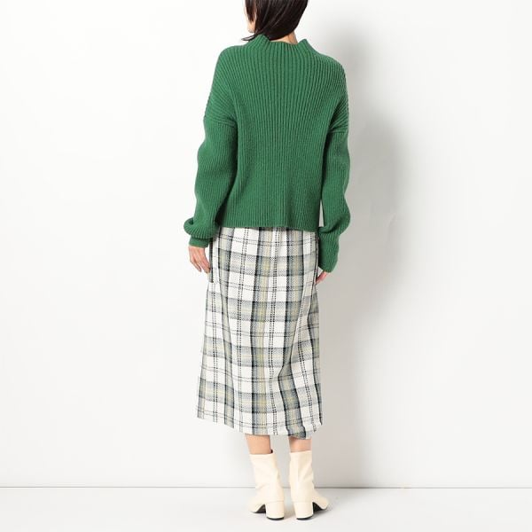 リブ編みオフネックニット