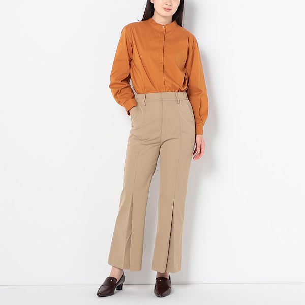 バックテールデザインバンドカラーシャツ