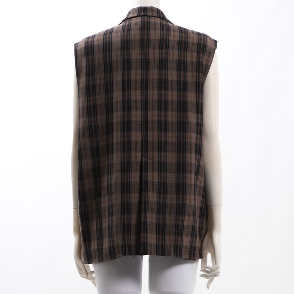 チェック柄ダブルブレストジレ