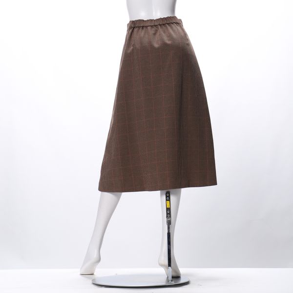 フラップポケットデザインチェック柄スカート