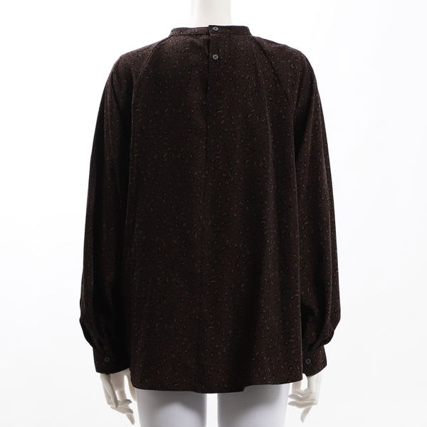 レオパードスタンドカラーブラウス