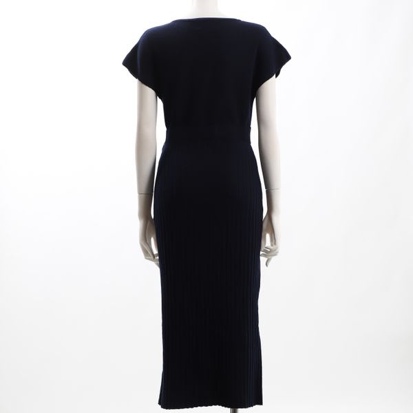 ウエストベルト付リブスカートワンピース