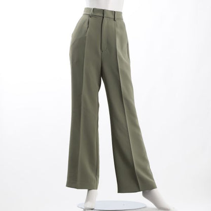 しわになりにくいストレッチツイルワイドパンツ