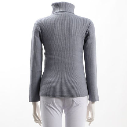 首元ボタンタートルネックニット