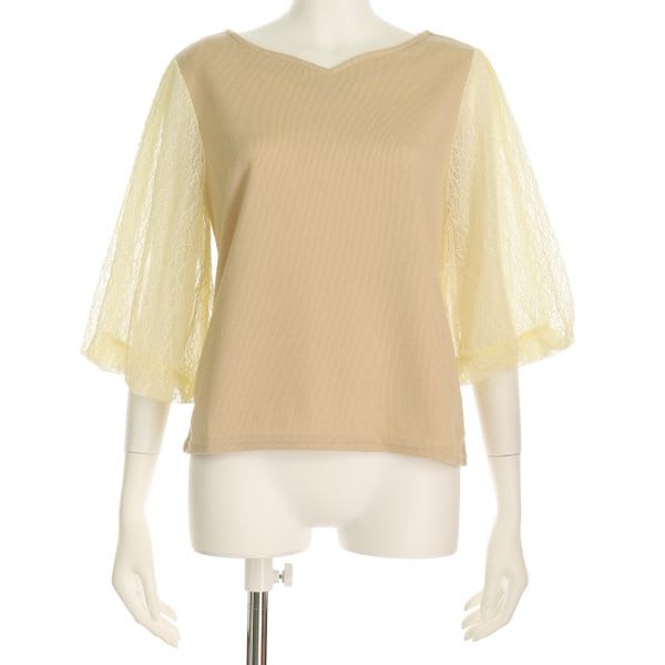 レース切り替えカットソー