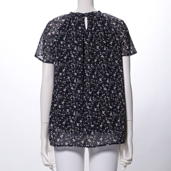 シアーお袖小花柄ブラウス