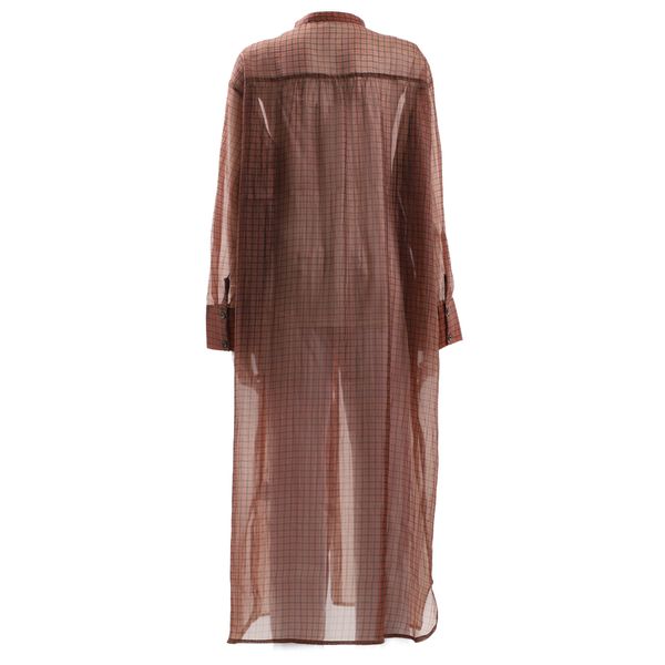 チェック柄シアーシャツワンピース