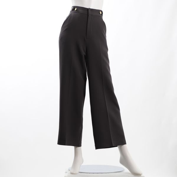 サイドメタルボタンワイドパンツ