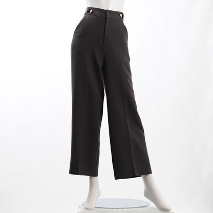 サイドメタルボタンワイドパンツ