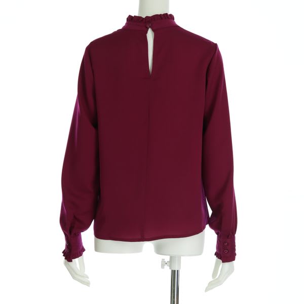 ハイネックフリルブラウス