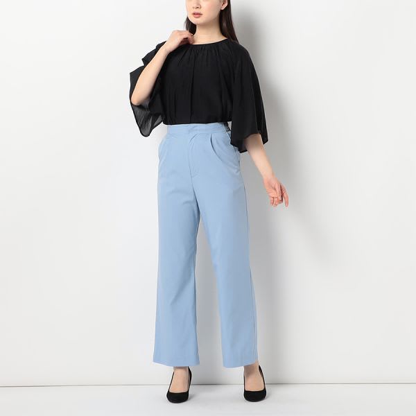 コットンシルクフレアブラウス