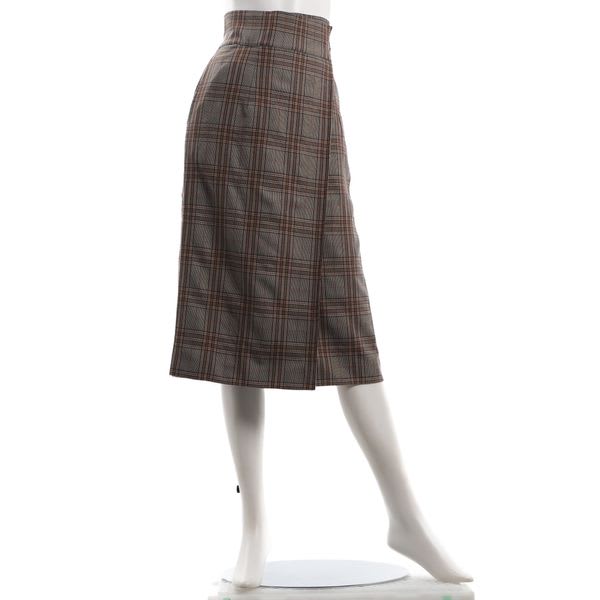 ラップデザインチェック柄スカート