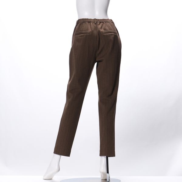 ストライプ柄テーパードパンツ