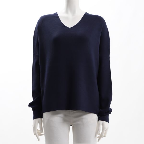 Vネックドロップショルダーニットチュニック