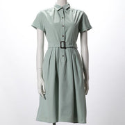 コットンナイロンストレッチシャツワンピース