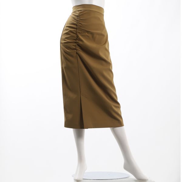 サイドギャザーアシンメトリータイトスカート