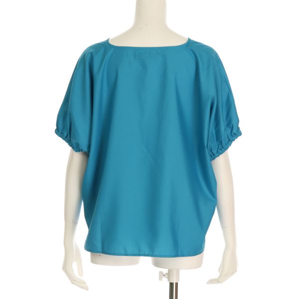 ギャザースリーブVネックブラウス