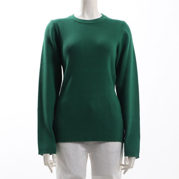 シンプルクルーネックリブニット